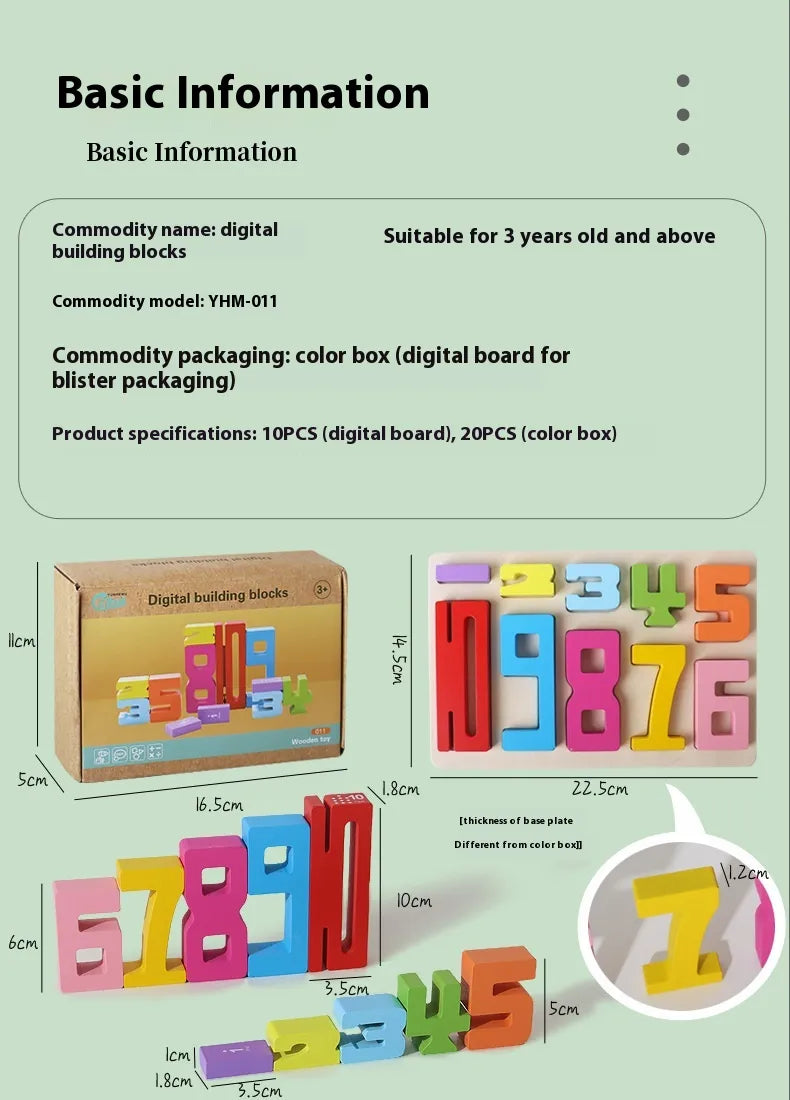 Wooden Number Blocks Set