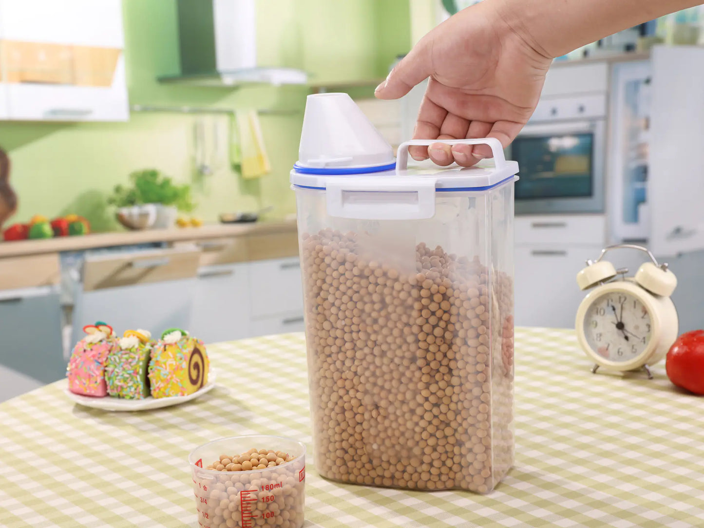 Grain Storage Container with Cup