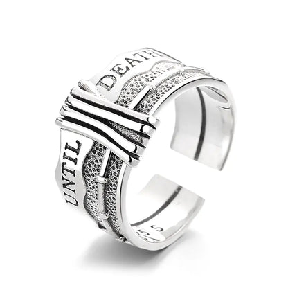 S925 Sterling Silver Vintage Distressed Ring