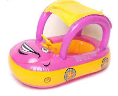 Inflatable Kids Swim Float with Car Canopy